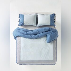 Anthropologie Livia Cotton Stripe Printed Duvet Cover and 2 Shams, Queen